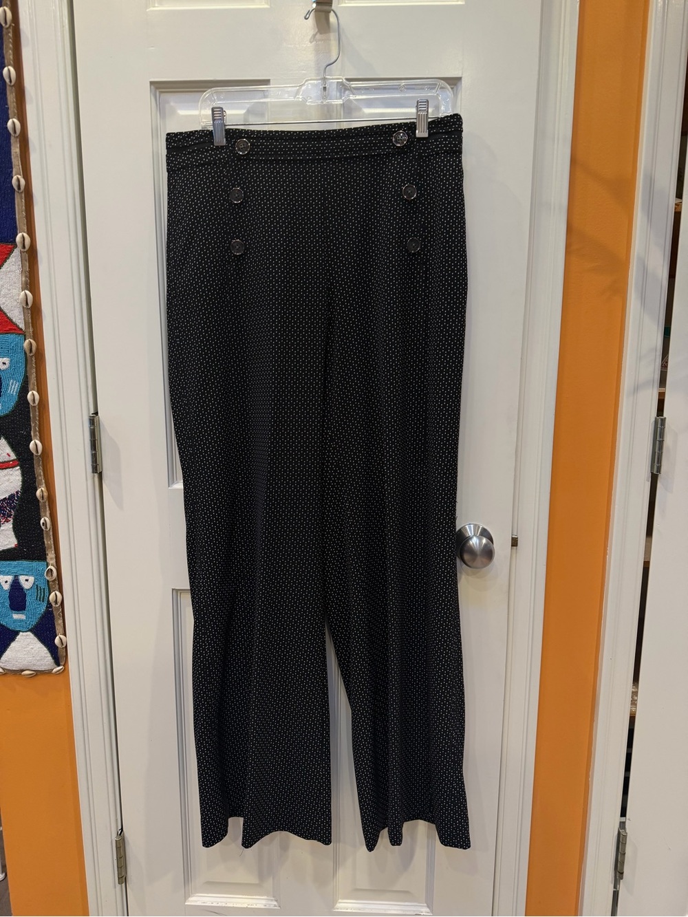 Men's Black Polka Dot Wide-Leg Pants